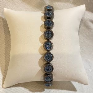 Touchstone Crystal, Vintage Denim Blue Ice Bracelet, Original Box